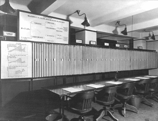 A picture showing a DuPont Company chart room.
