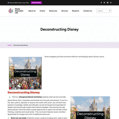 Deconstructing Disney | Media Education Lab