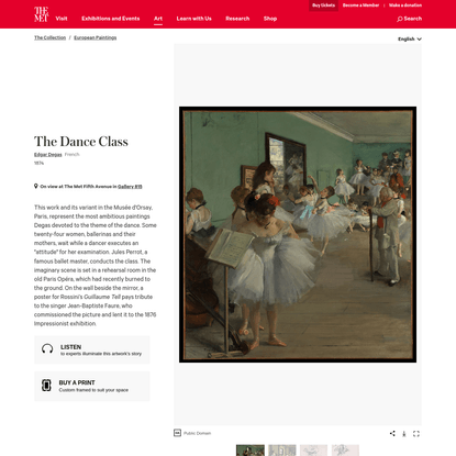 Edgar Degas | The Dance Class | The Metropolitan Museum of Art