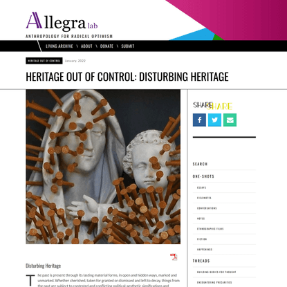 Heritage out of Control: Disturbing Heritage - Allegra Lab