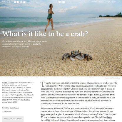 Are we ready to study consciousness in crabs and the like? | Aeon Essays