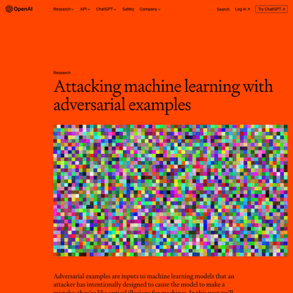 Attacking machine learning with adversarial examples