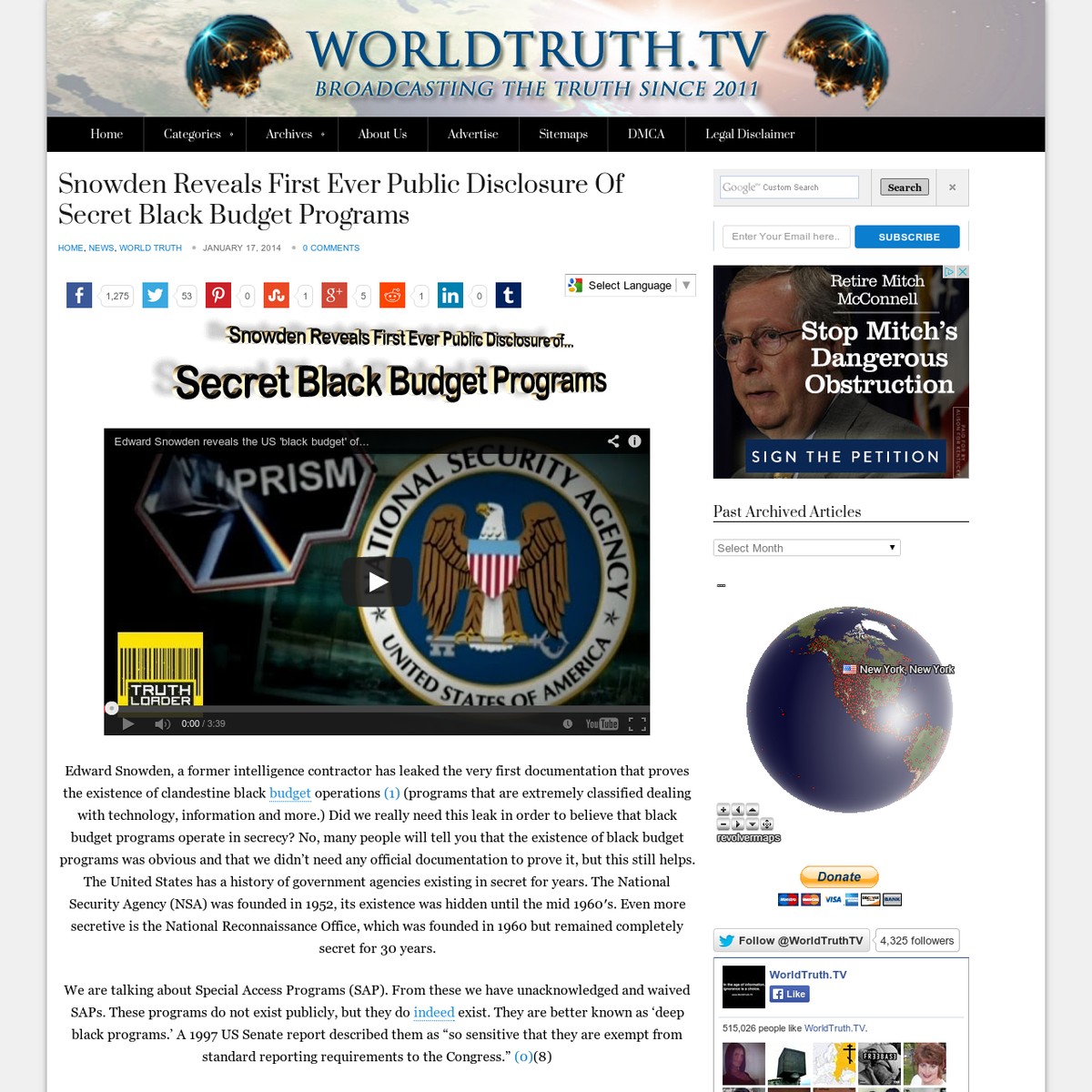 Snowden reveals first ever public disclosure of secret black budget 