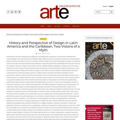 History and Perspective of Design in Latin America and the Caribbean. Two Visions of a Myth | Arte por Excelencias