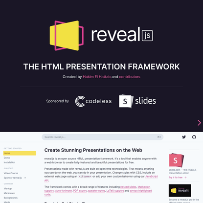 The HTML presentation framework | reveal.js