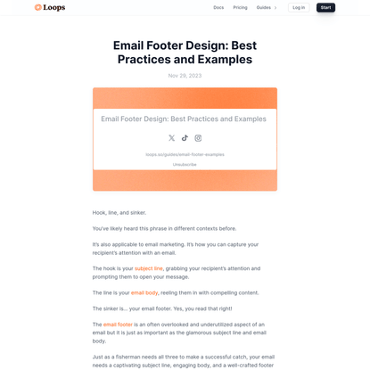 Email Footer Design: Best Practices and Examples | Loops Guide