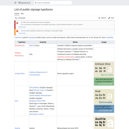 List of public signage typefaces - Wikipedia