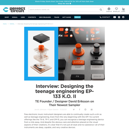teenage engineering EP-133 K.O. II Sampler: Interview - Perfect Circuit