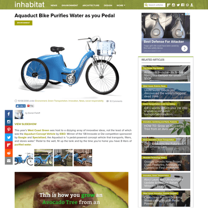 Aquaduct Bike Purifies Water as you Pedal