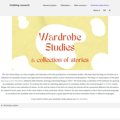 Wardrobe studies library - Clothing research