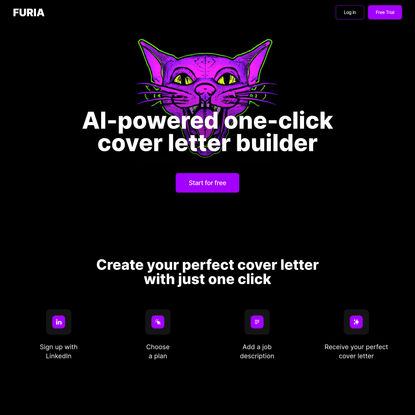 FURIA — AI-powered one-click cover letter builder.