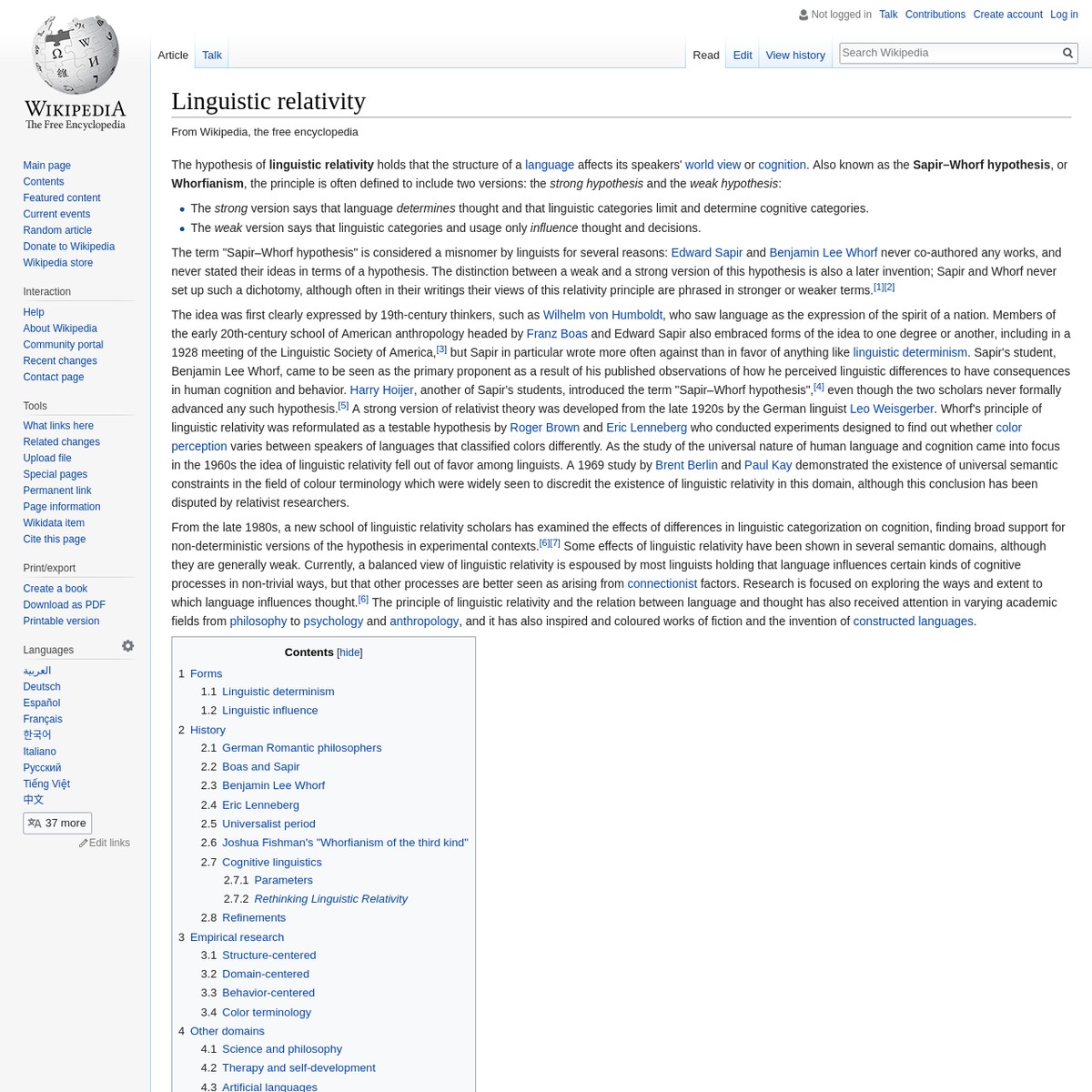 Linguistic Relativity - Wikipedia — Are.na