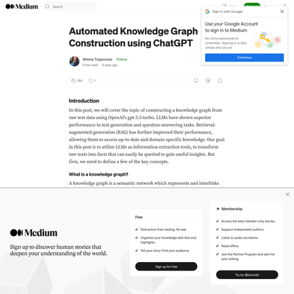 Automated Knowledge Graph Construction using ChatGPT