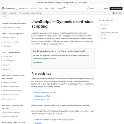 JavaScript — Dynamic client-side scripting - Learn web development | MDN