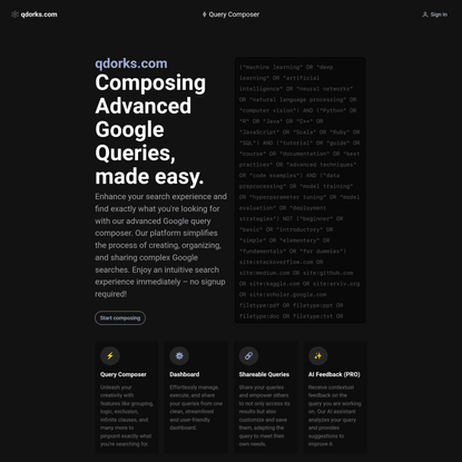 qdorks.com: Easy Advanced Google Query Composer