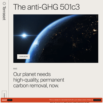 Terraset – An anti-GHG 501(c)(3)