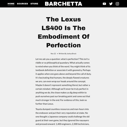 The Lexus LS400 is The Embodiment of Perfection — Barchetta