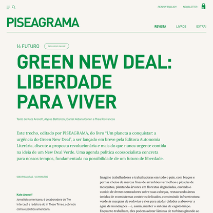 GREEN NEW DEAL: LIBERDADE PARA VIVER - Piseagrama