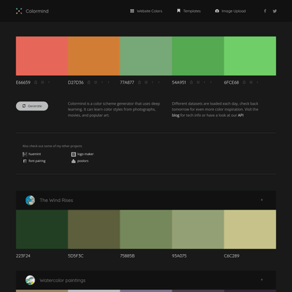 Colormind - the AI powered color palette generator