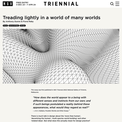 Treading lightly in a world of many worlds | Triennial | NGV