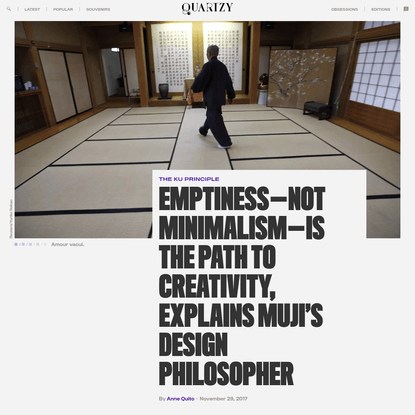 Emptiness is the path to creativity, explains MUJI's design philosopher