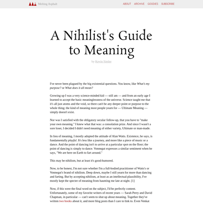 A Nihilist's Guide to Meaning