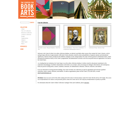 Online Collection--Center for Book Arts