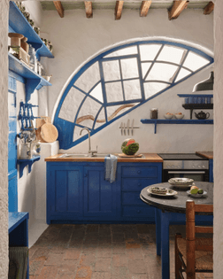 The kitchen window in John Stefanidis’s house on the Greek island of Patmos