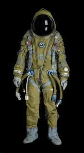 Spacesuit manufactured by NPP Zvedza, ca. 1988
