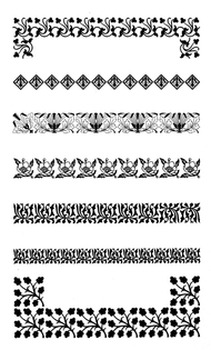 Specimens of printed floral borders from an 1897 type foundry specimen book.