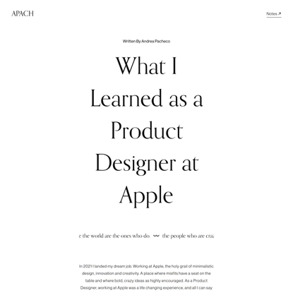 What I Learned as a Product Designer at Apple — APACH