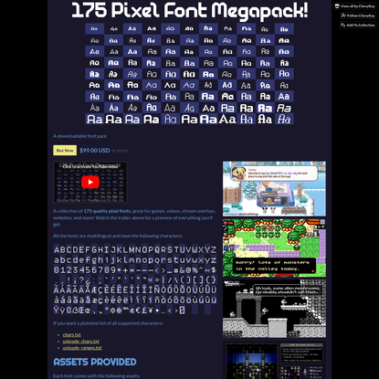 Pixel Font Megapack - 175 Fonts by ChevyRay