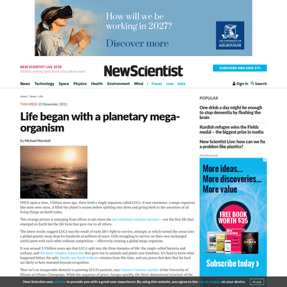 Life began with a planetary mega-organism