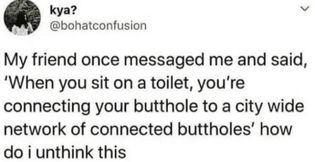 city wide network of connected buttholes