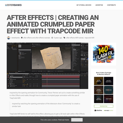 After Effects | Creating an Animated Crumpled Paper Effect With TrapCode MIR - Lesterbanks