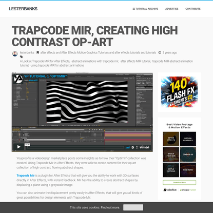 Trapcode MIR, Creating High Contrast Op-Art - Lesterbanks