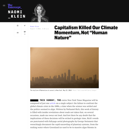 Capitalism Killed Our Climate Momentum, Not "Human Nature"