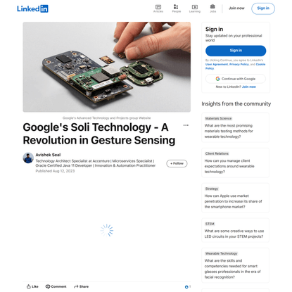 Google’s Soli Technology - A Revolution in Gesture Sensing