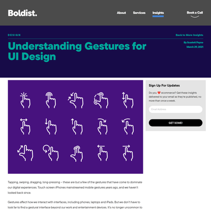 Understanding Gestures for UI Design