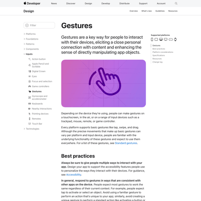 Gestures | Apple Developer Documentation
