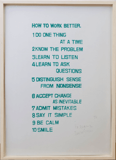 Peter Fischli and David Weiss  How to Work Better, 1991