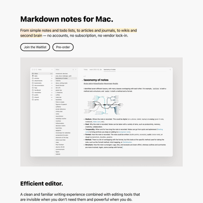 Nota - Pro notes app designed for local Markdown files.