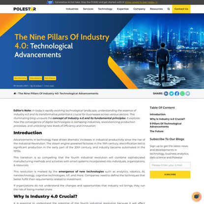 The Nine Pillars of Industry 4.0 - Technological Advancement