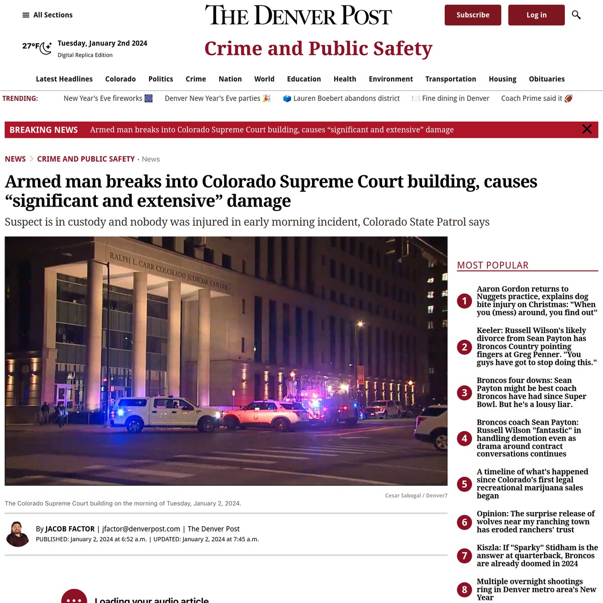 Man Breaks Into Colorado Supreme Court Building, Denver Police Say — Are.na