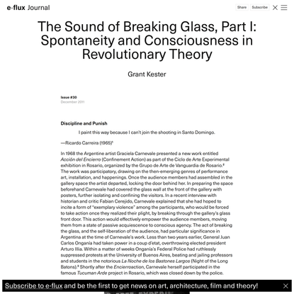 The Sound of Breaking Glass, Part I: Spontaneity and Consciousness in Revolutionary Theory - Journal #30