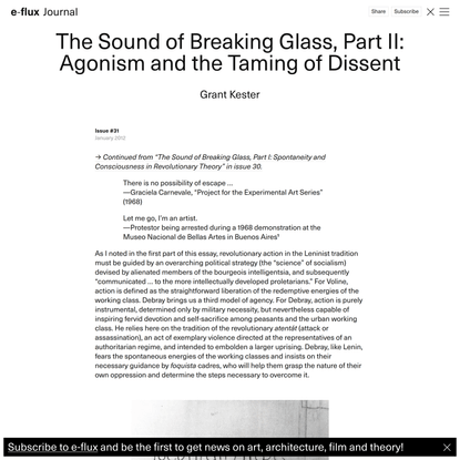 The Sound of Breaking Glass, Part II: Agonism and the Taming of Dissent - Journal #31