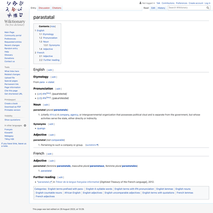 parastatal - Wiktionary, the free dictionary