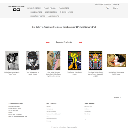 Polish Poster Gallery. Online shop with Polish posters