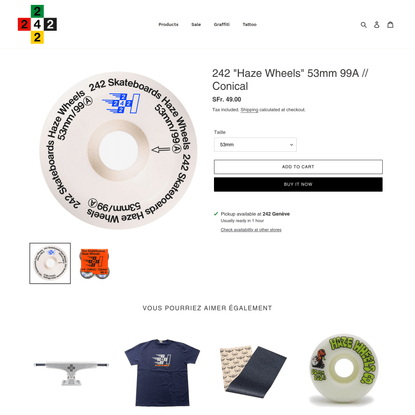 242 “Haze Wheels” 53mm 99A // Conical