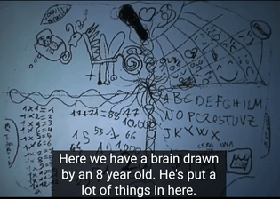 a brain drawn by an 8 year old